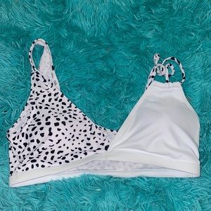 dalmation print bikini top from shein
